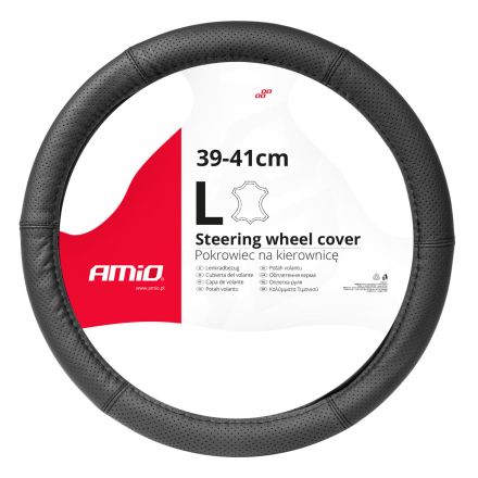 Amio Steering Wheel Cover Leather "L" 39-41 cm