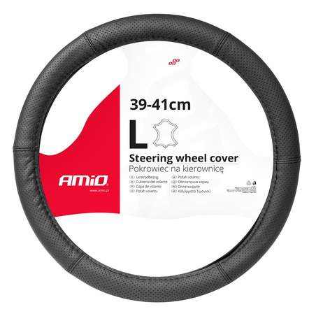 Amio Steering Wheel Cover Leather "L" 39-41 cm