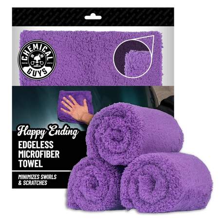 Chemical Guys Happy Ending Edgeless Towel Purple (3 Pack)