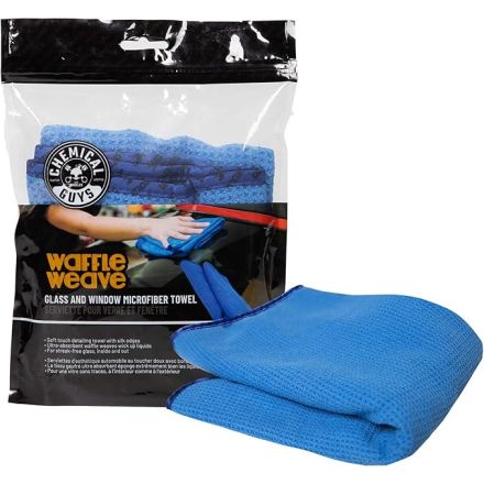 Chemical Guys Waffle Glass Towel Blue