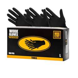 Nitrilne rokavice za enkratno uporabo, Work Stuff Black Detailing Gloves XL