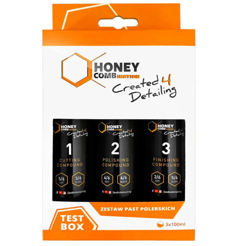 Komplet treh past v kompaktnih stekleničkah, Honey Polishing Paste Kit 100ml